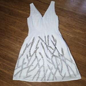 Nougat London White Embroidered Cotton Dress | Size 2 | Boho Summer Sundress S